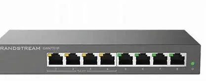 Nevaldomas tinklo komutatorius GWN7701P, 8x GbE RJ45, 4x PoE 802.3 af/at, 53.5V/1.22A PSU IĮ Signalita