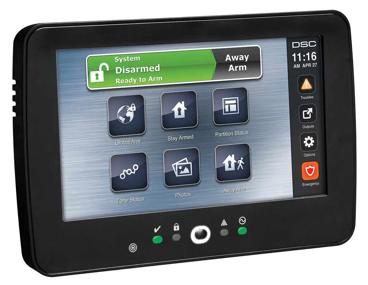 Klaviatūra DSC NEO HS2TCHP su lietimui jautriu 7" LCD ekranu, juoda, Proxi IĮ Signalita