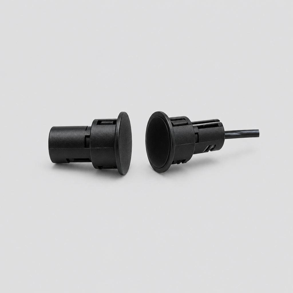 Įleidžiamas magnetinis kontaktas metalinėms durims D19x29 rudas IĮ Signalita