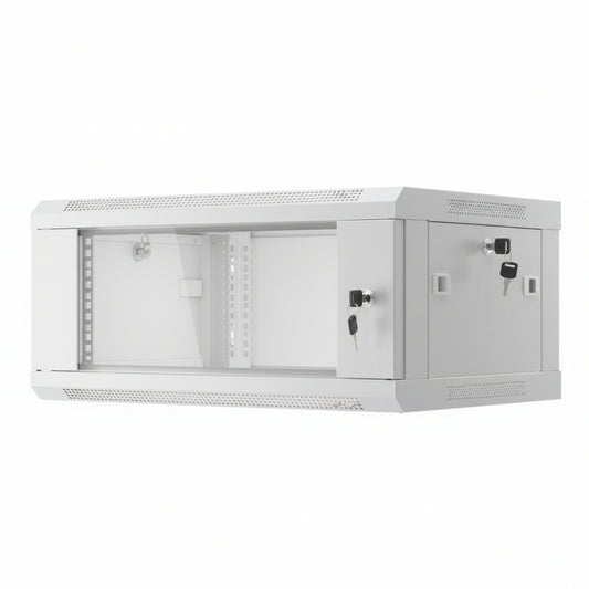 Komutacinė spinta 10'' pakabinama 6U 300x300x399mm (pilka, nesurinkta, IP20) ASP-3306