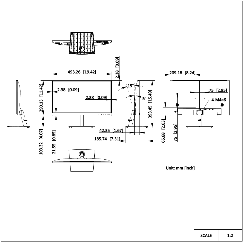Hikvision SP 22'' monitorius DS-D5022F2-1P2