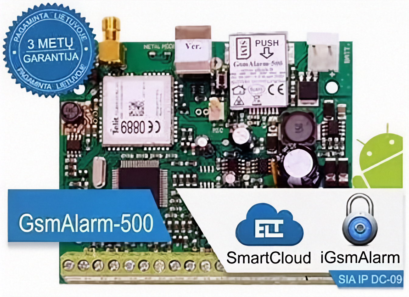 Apsaugos ir valdymo įrenginys GsmAlarm-500 IĮ Signalita